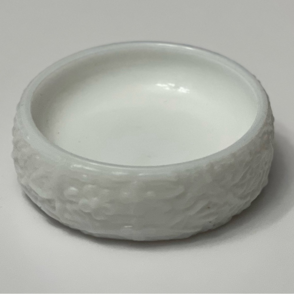 AVON 1960s Small Round Milk Glass Dish